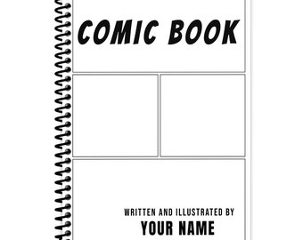 Personalized Comic Book With Your Name, Blank Comic Book for Comic Lovers,Birthday Drawing Gift, Comic Sketchpad Storyboard For Kids, Teens
