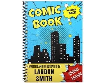 Personalized Comic Book With Your Name, Blank Comic Book for Comic Lovers,Birthday Drawing Gift, Comic Sketchpad Storyboard For Kids, Teens