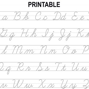 Cursive Alphabet Tracing Worksheet, Printable Beginner Cursive Practice, Letter Tracing for kids, Learn to Write Cursive, Handwriting Paper