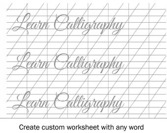 Editable Printable Spencerian Penmanship practice sheet, Create Your Own Handwriting Practice Worksheets Calligraphy Worksheets