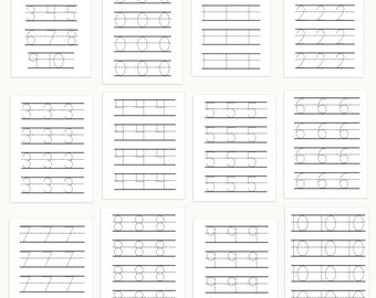 1-10 Zahlen, Vorschul Arbeitsblatt zum Ausdrucken, Handschrift üben, Kindergarten Arbeitsblätter, Zahlen lernen, Instant Download