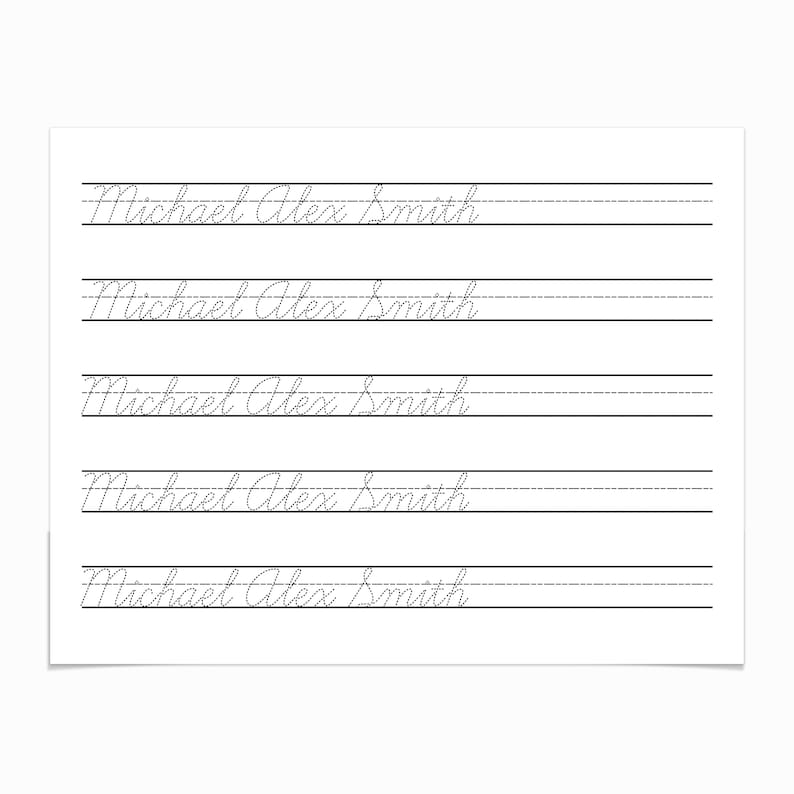 Michael In Cursive CURSIVE Custom Name Tracing Worksheet, Handwriting Practice, Name ...
