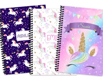 Personalized Unicorn Sketchbook Journal Notebook Diary Book Notepad Creative Customized  Sketchpad For Girls with Name, Size 8.5 X 11 inch