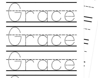 Custom Name Tracing Worksheet, Handwriting Practice, Name Writing, Printable Handwriting Page For Kids Toddlers PDF Learn to Write Your Name