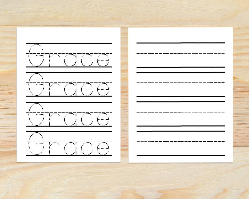 Custom Name Tracing Worksheet Handwriting Practice Name Writing