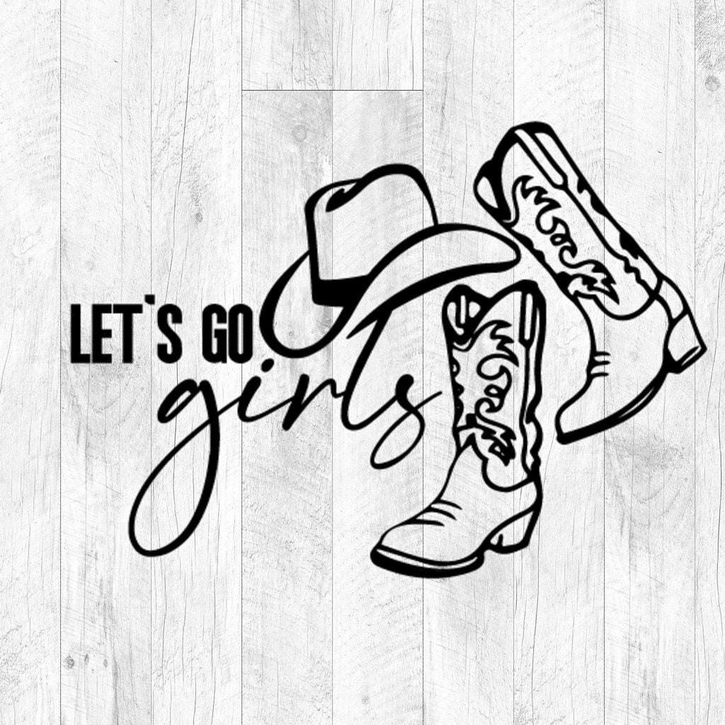 Let's Go Girls | Pink Cowboy Cowgirl Rodeo Hat Preppy Aesthetic  Bachelorette Party | HOWDY Y'ALL | White Background | Greeting Card