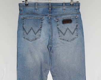 Wrangler Texas Light Blue Jeans Blue Denim Pants Straight Casual Retro Streetwear W34 L32