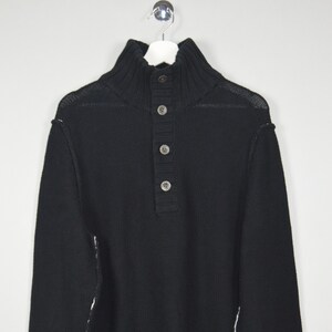 Tommy Hilfiger Pullover Button Sweater Knitted Jumper Black Sportswear Casual Outerwear Streetwear Size Men&#39;s XXL