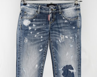 Jean délavé à effet peinture Dsquared2 / Fabriqué en Italie