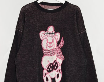 Pink Winter Bear Sweater / Made in Italy