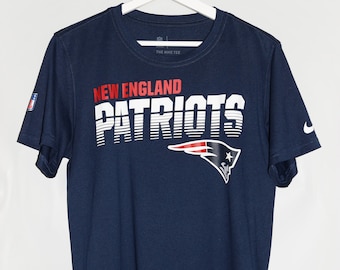 Nike NFL New England Patriots Crewneck T-shirt Navy Football Tee Sportswear Streetwear Men's S