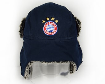 FC Bayern München Aviator Hat Size Small Bomber Hat Fleece Fur Lining Winter Hat Insulation Outerwear Sportswear Streetwear Youth Size