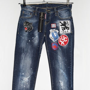 Dsquared patch jeans outlet
