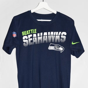 Nike NFL Seattle Seahawks Crewneck T-shirt Navy Football Tee Sportswear Streetwear Men&#39;s S