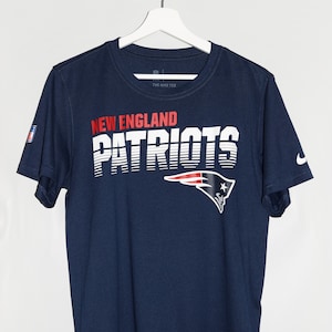 Nike NFL New England Patriots Crewneck T-shirt Navy Football Tee Sportswear Streetwear Men&#39;s S
