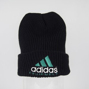 【お1人様1点限り】 Vintage 90's Adidas Equipment Beanie Hat Ultra Rare Black 帽子