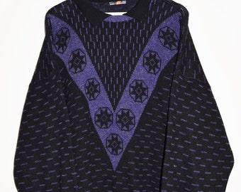 Suéter vintage Mr. Rodia de los años 90 / Jersey retro con cuello, hecho en Italia