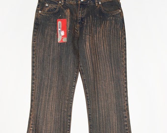 Vintage tvättade denimjeans, retro streetwear-mode