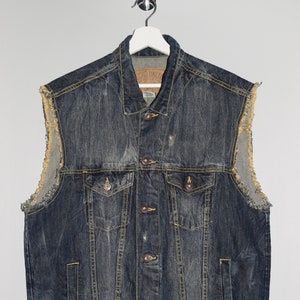 Ecko Unltd Jeans Sleeveless Jacket Vest Denim Jean Trucker Vest Casual Fashion Streetwear Size Men&#39;s L