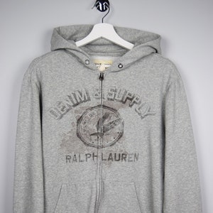 Ralph Lauren Denim Supply Full Zip Long Sleeve Gray Hooded