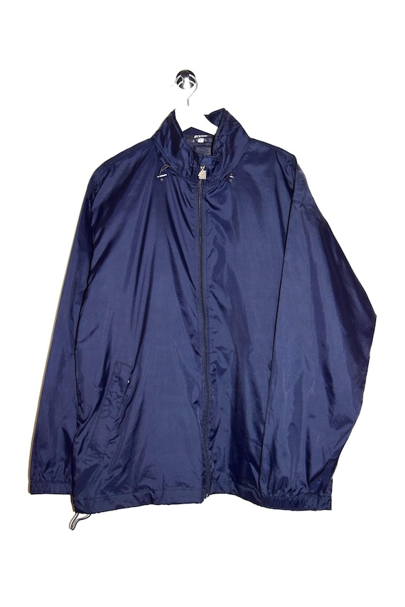 Vintage K-way Nylon Windbreaker, Navy Blue Packable Raincoat