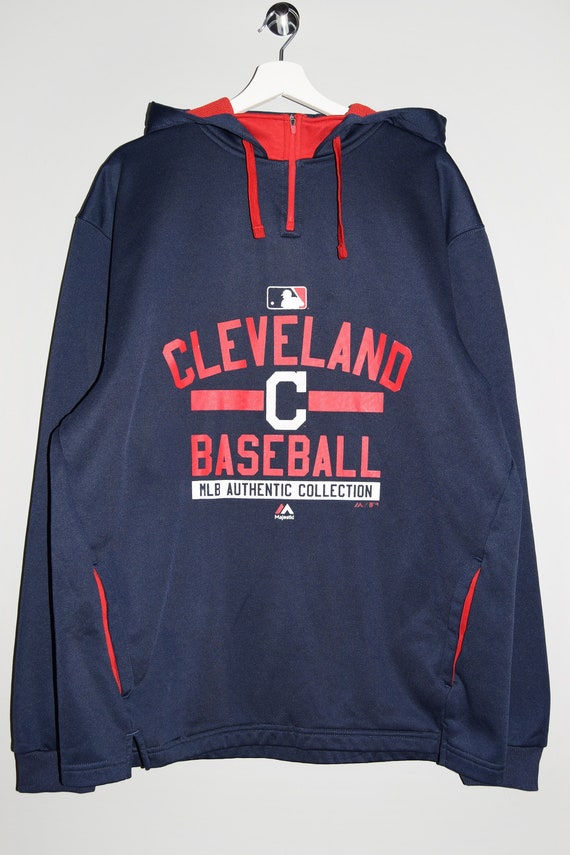 Majestic Cleveland Quarter-Zip Hoodie Cleveland Ba