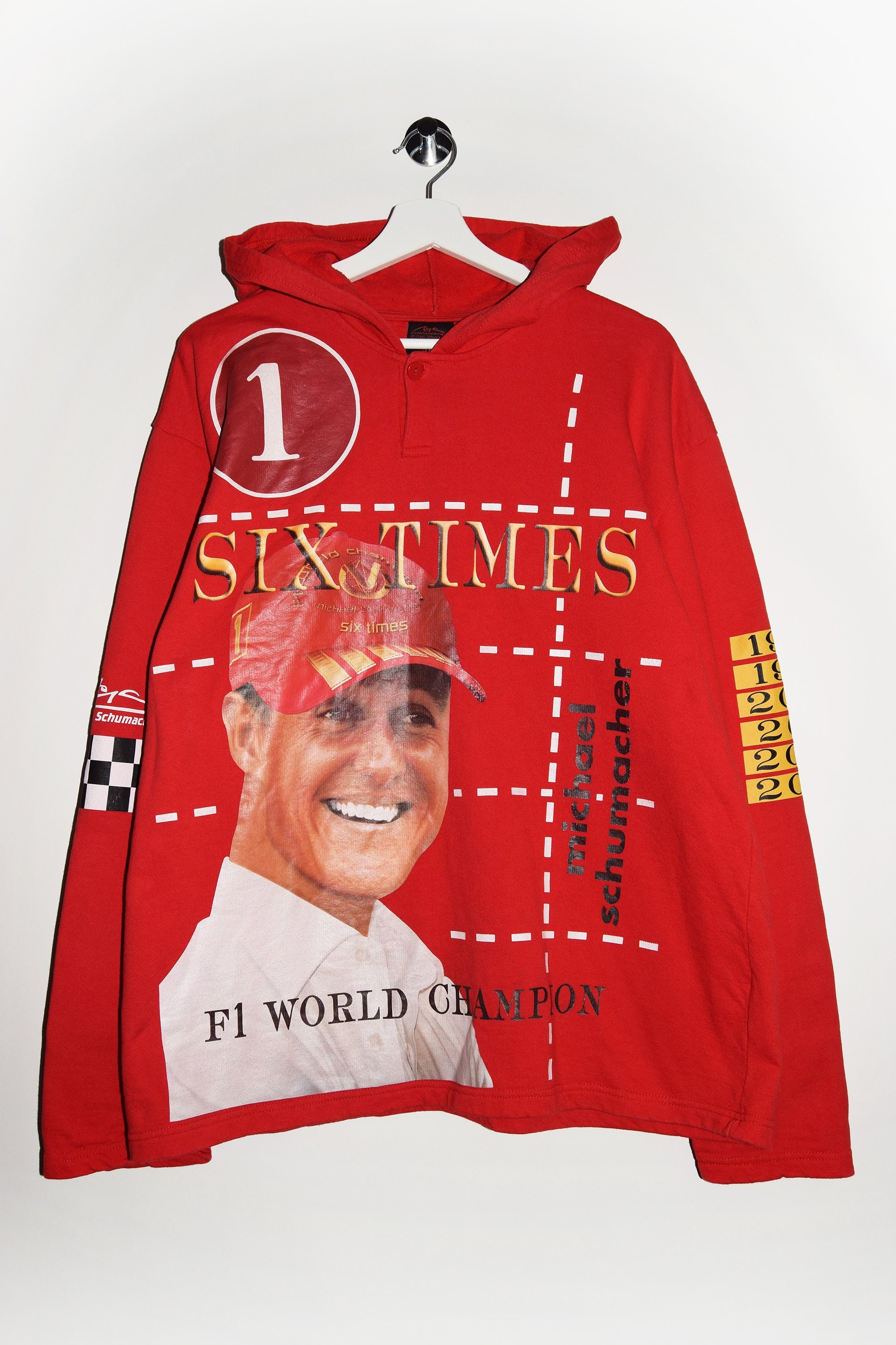 Michael Schumacher Vintage Racing Hoodie, Official Licensed MSM Hooded Sweatshirt, Athletic Top, Retro F1 Merchandise