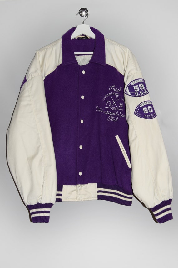 Vintage 90's Hockey Lined Varsity Jacket - Etsy