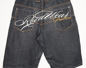 Rocawear メンズ 44 レギュラーフィット ダークブルー デニム ショーツ