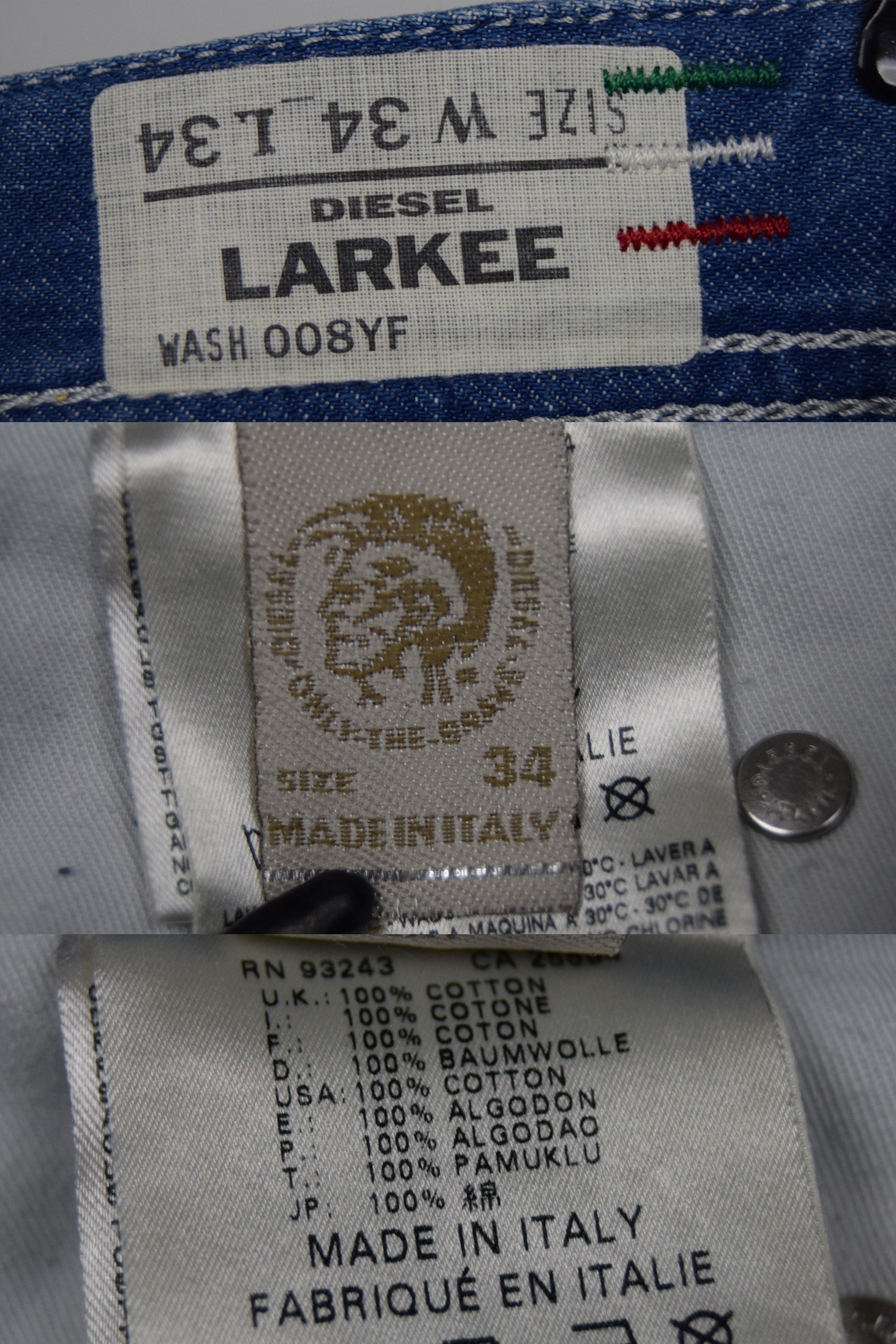 Diesel Larkee Jeans / Made in Italy - Etsy