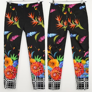 Più e Più Pants - Floral Elastic Trousers, Colorful Summer Pants Piu&Piu Made in Italy for Stylish Comfort and Versatility