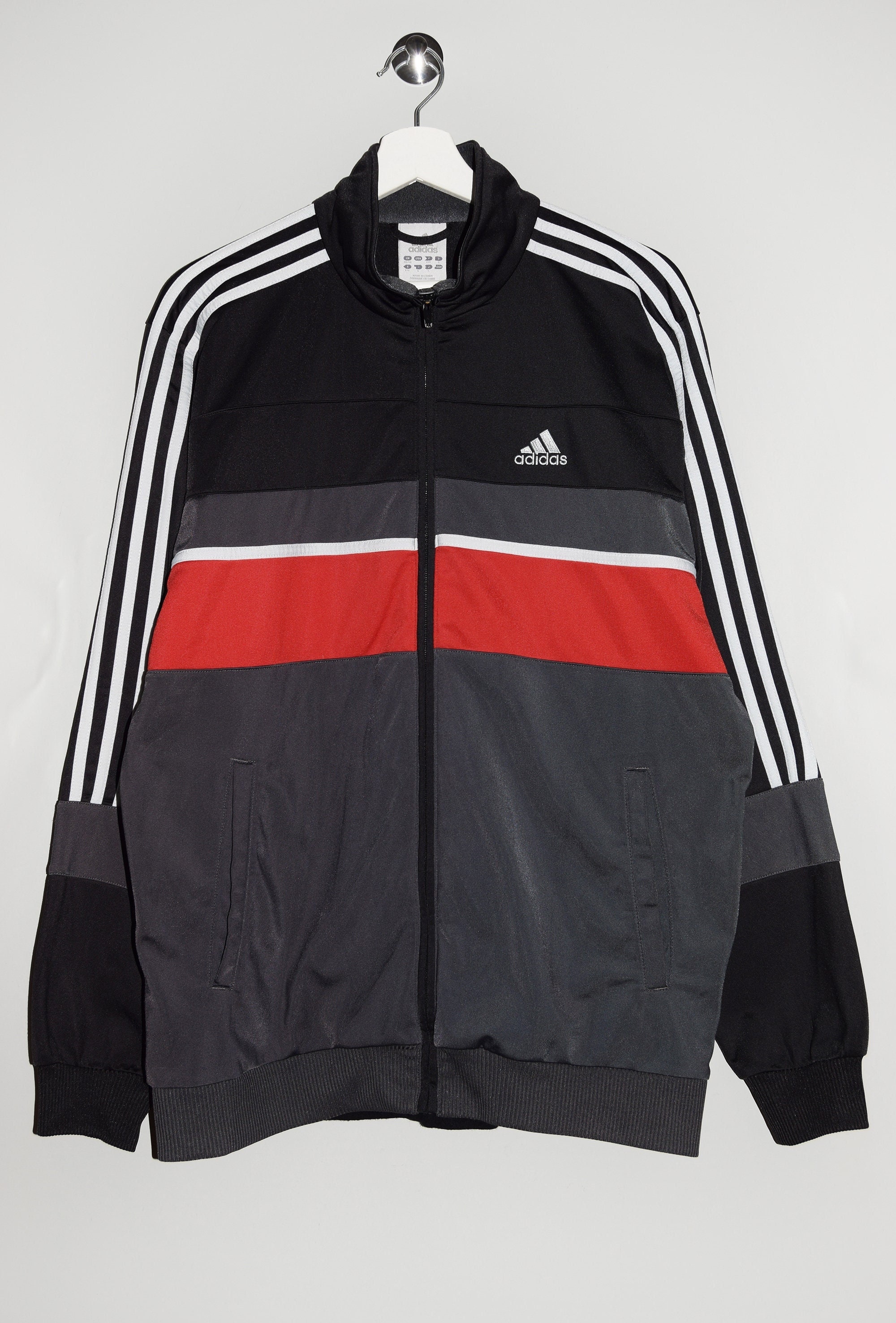 Adidas Track Top Track Jacket Full Zip Sport Jacket Black Red - Etsy