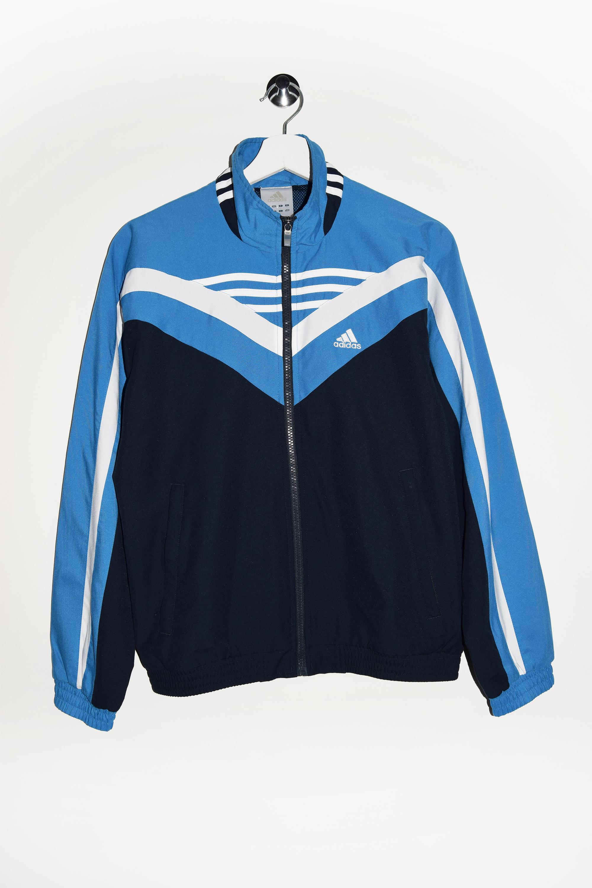 Vintage 00's Adidas Blue Track Jacket Sporty Retro Casual