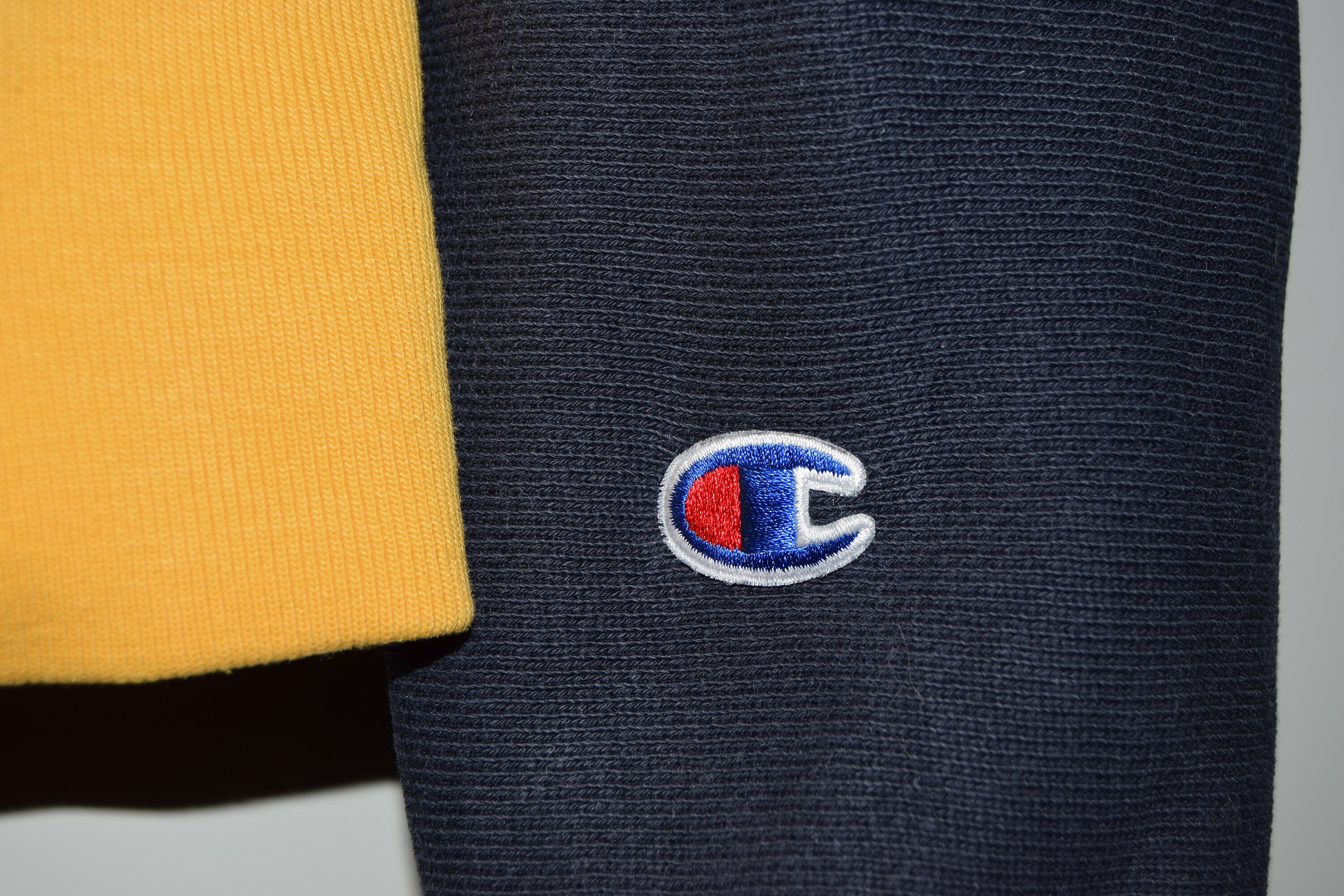 Vintage Champion Reverse Weave Hoodie, Yellow & Navy - Etsy