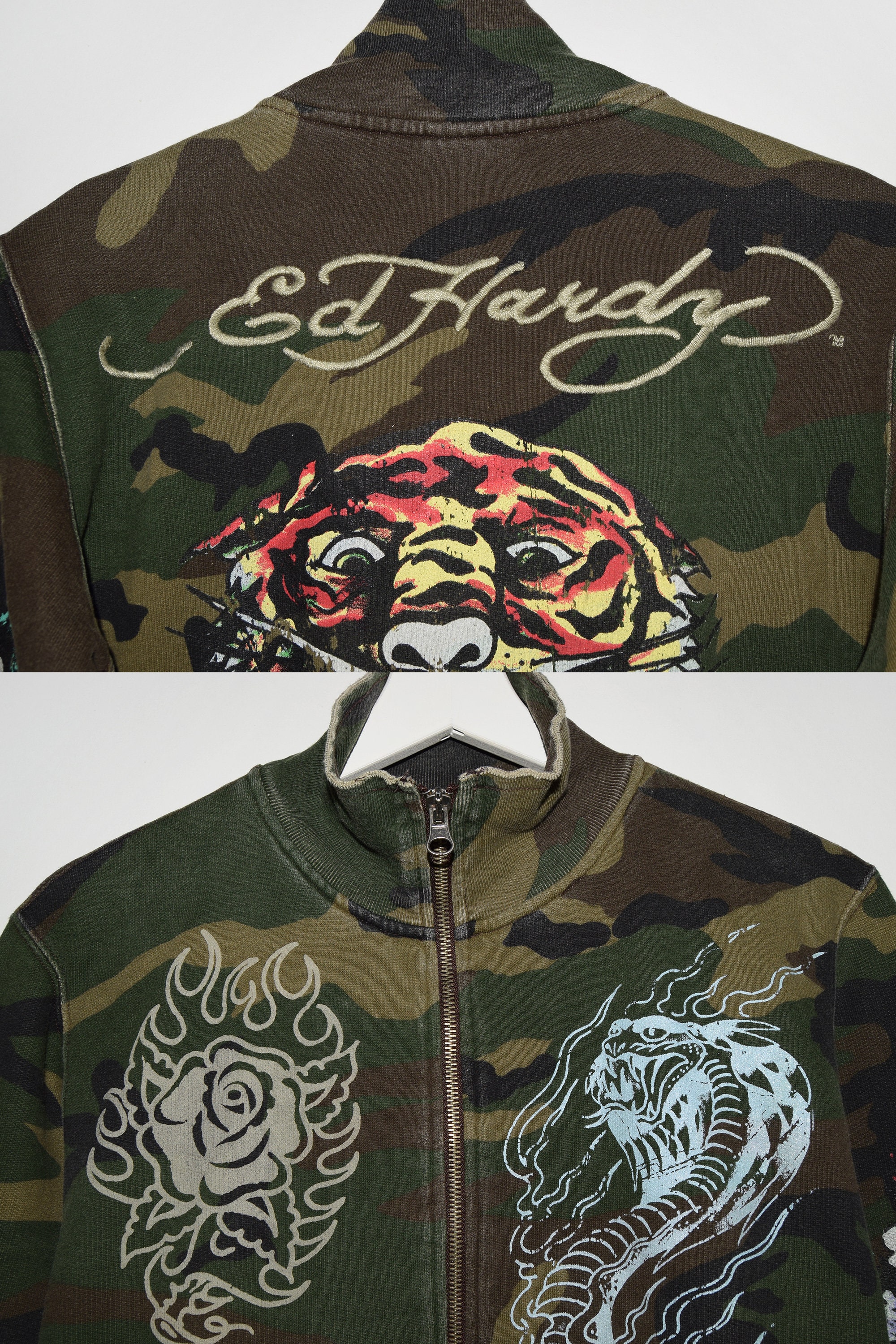 Ed Hardy Camouflage Track Jacket - Authentic Designer Ed Hardy Camouflage Track Jacket - Authentic Designer