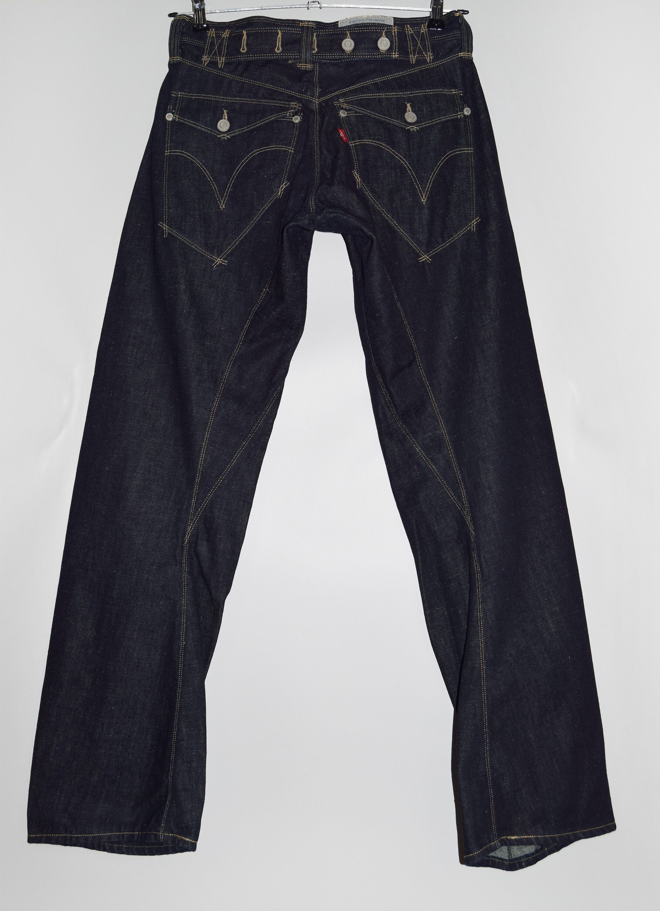 Levis Engineered Twisted Jeans Size 28 Dark Navy the Leg Twist - Etsy