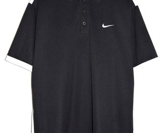 Polo de golf Nike vintage, camiseta negra
