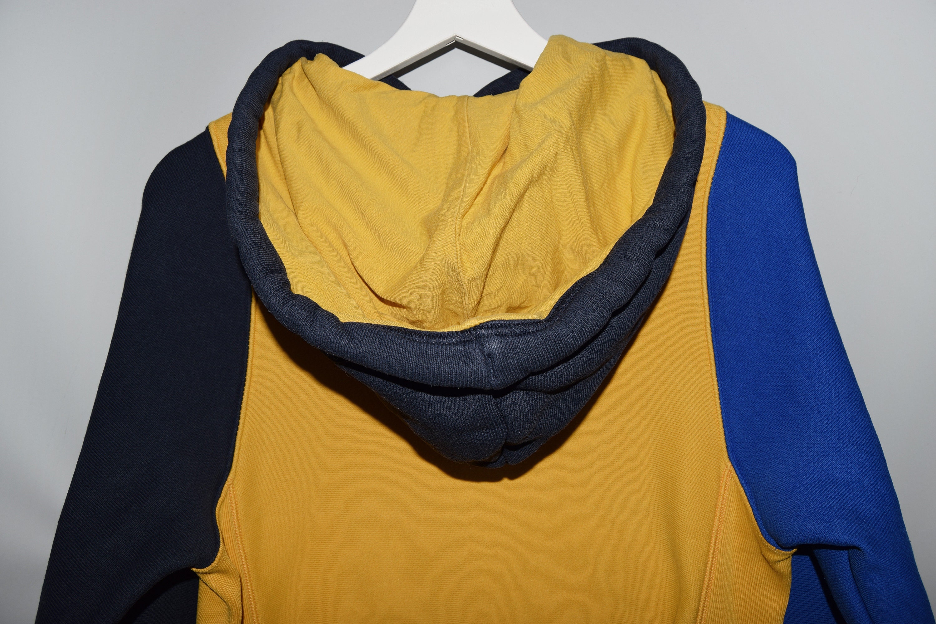 Vintage Champion Reverse Weave Hoodie, Yellow & Navy - Etsy