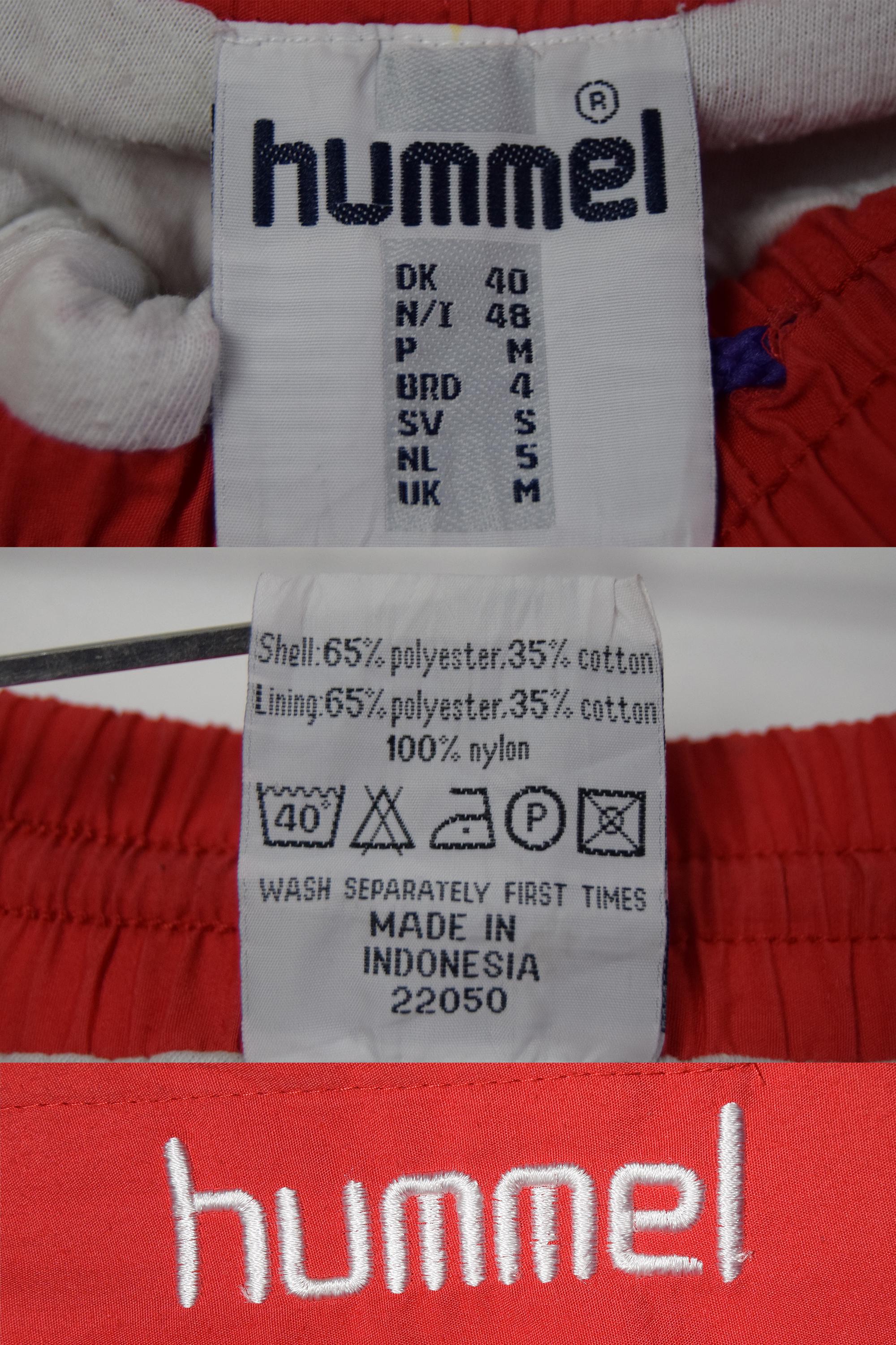 Vintage 90's Hummel Track Pants, Red Sport Trousers, Retro