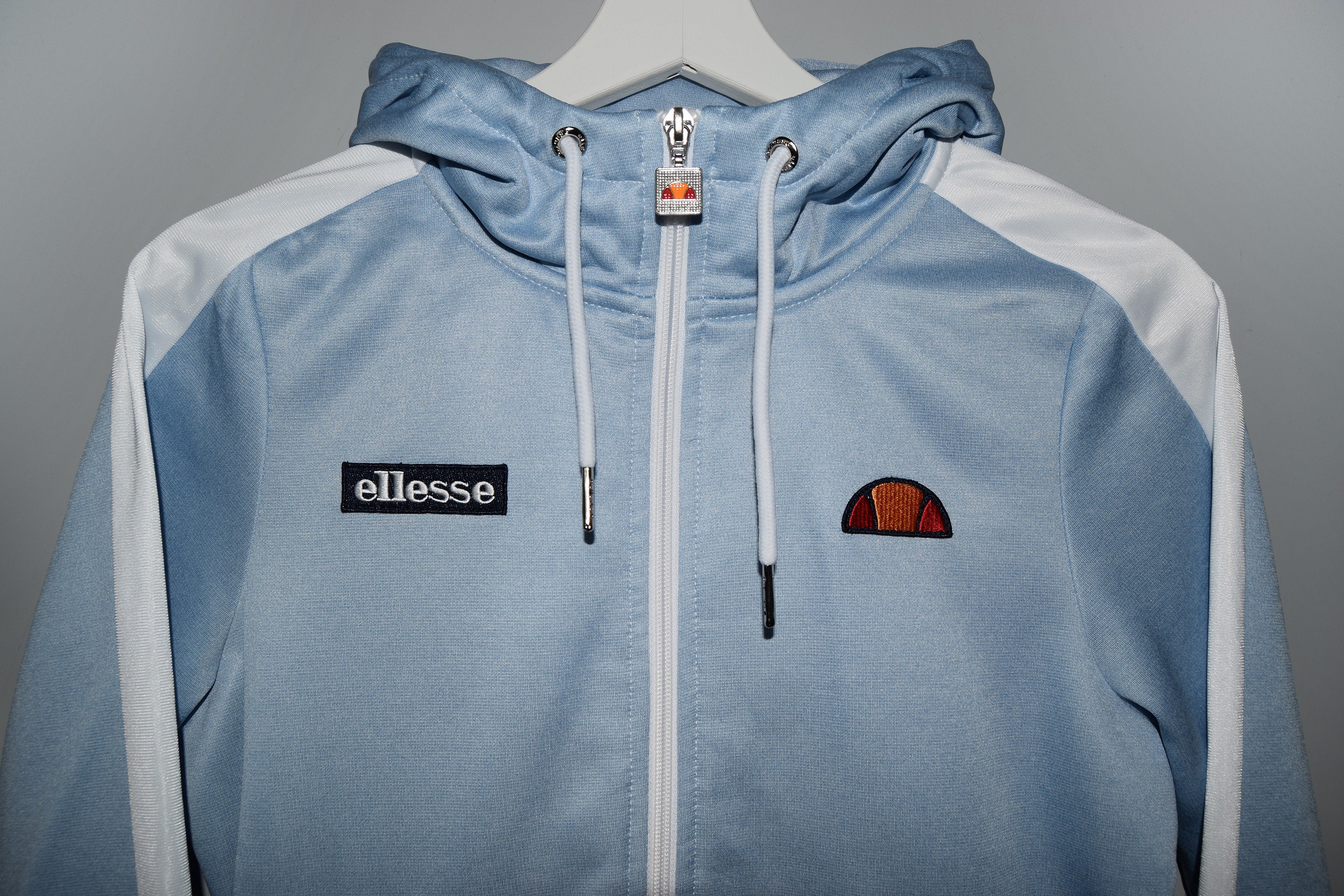 Ellesse Hoodie Full Zip Light Blue Hooded Sweatshirt Patch Logo Jumper  Casual Sportswear Active Streetwear Women's US 8 UK 12 EU 40 - Etsy