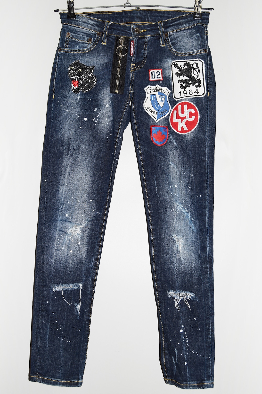 Dsquared2 Splatter Paint & Badges Jeans / Made in Italy - Etsy UK