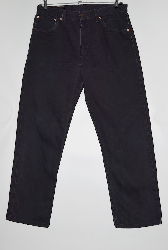 Vintage Levi's 521 Black Denim Jeans Red Tab 34x36 Casual Straight