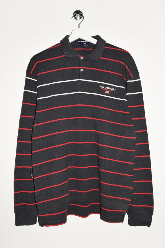 Vintage 90s Ralph Lauren Polo Sport Shirt | Striped Cotton, Made