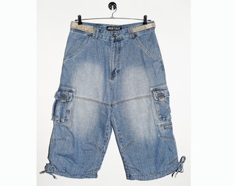 90s Vintage Denim Baggy Cargo Shorts – Hip Hop Streetwear