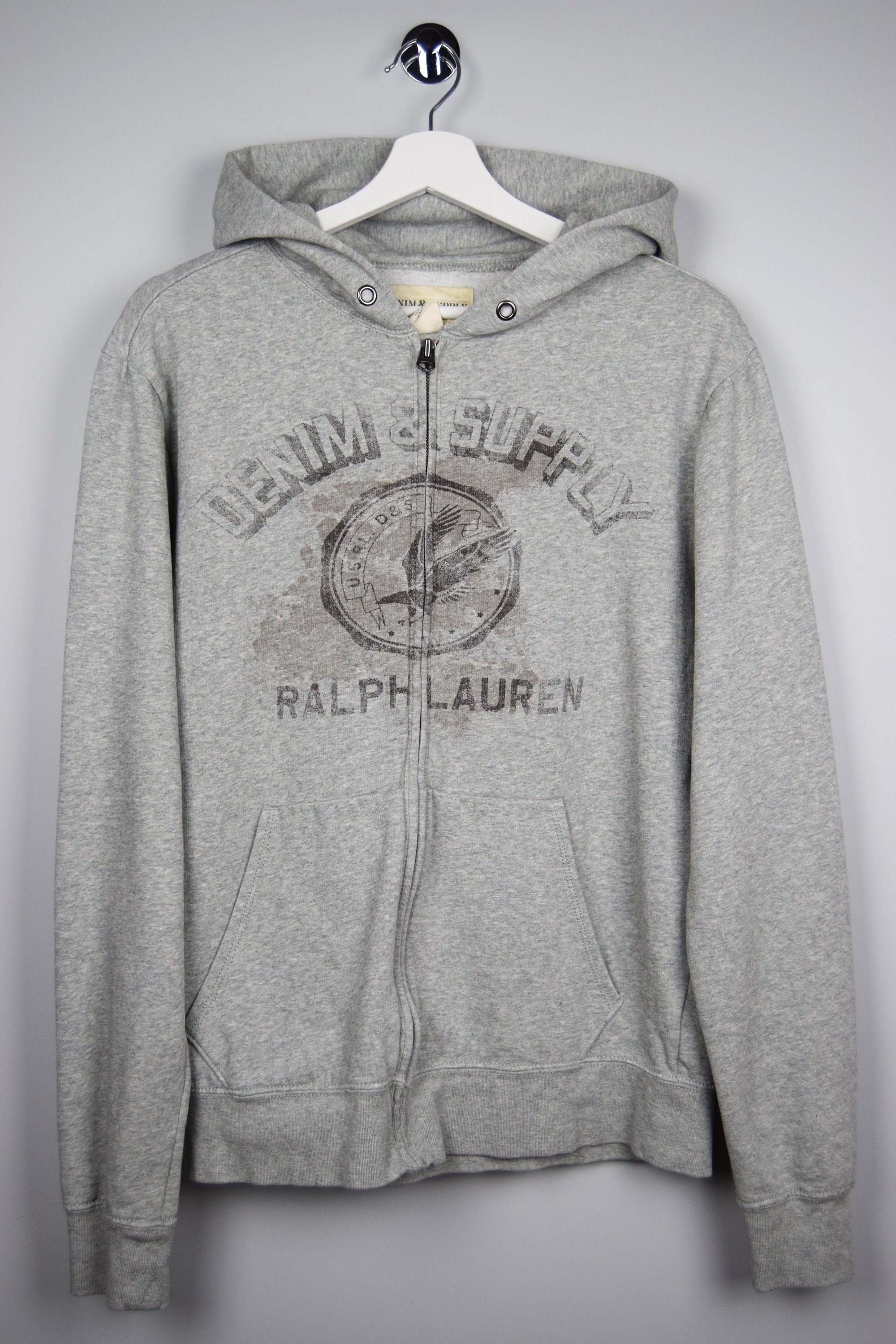 Ralph Lauren Denim & Supply Full Zip Long Sleeve Gray Hooded -