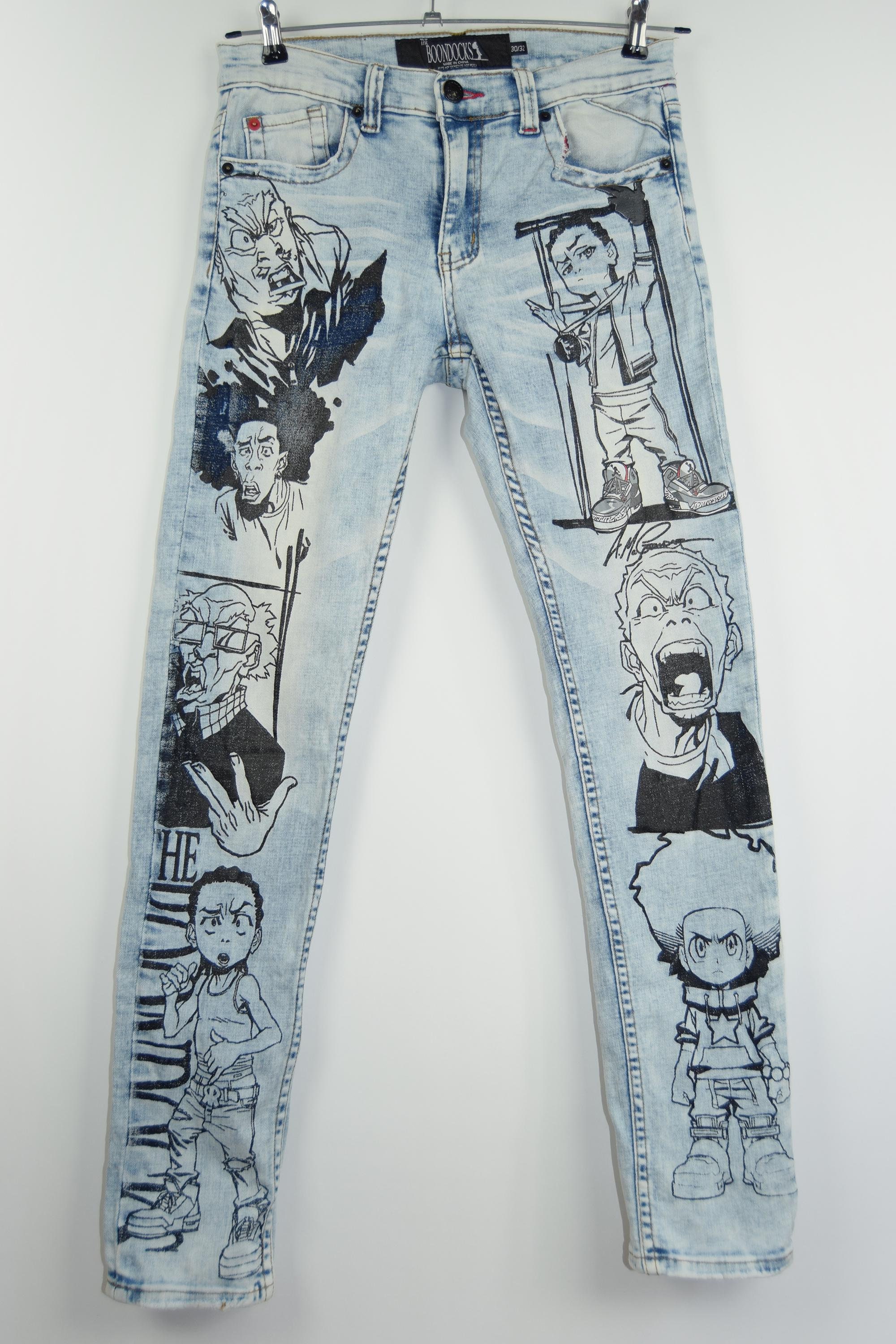 Painted Jeans Anime - Etsy Painted Jeans Anime - Etsy