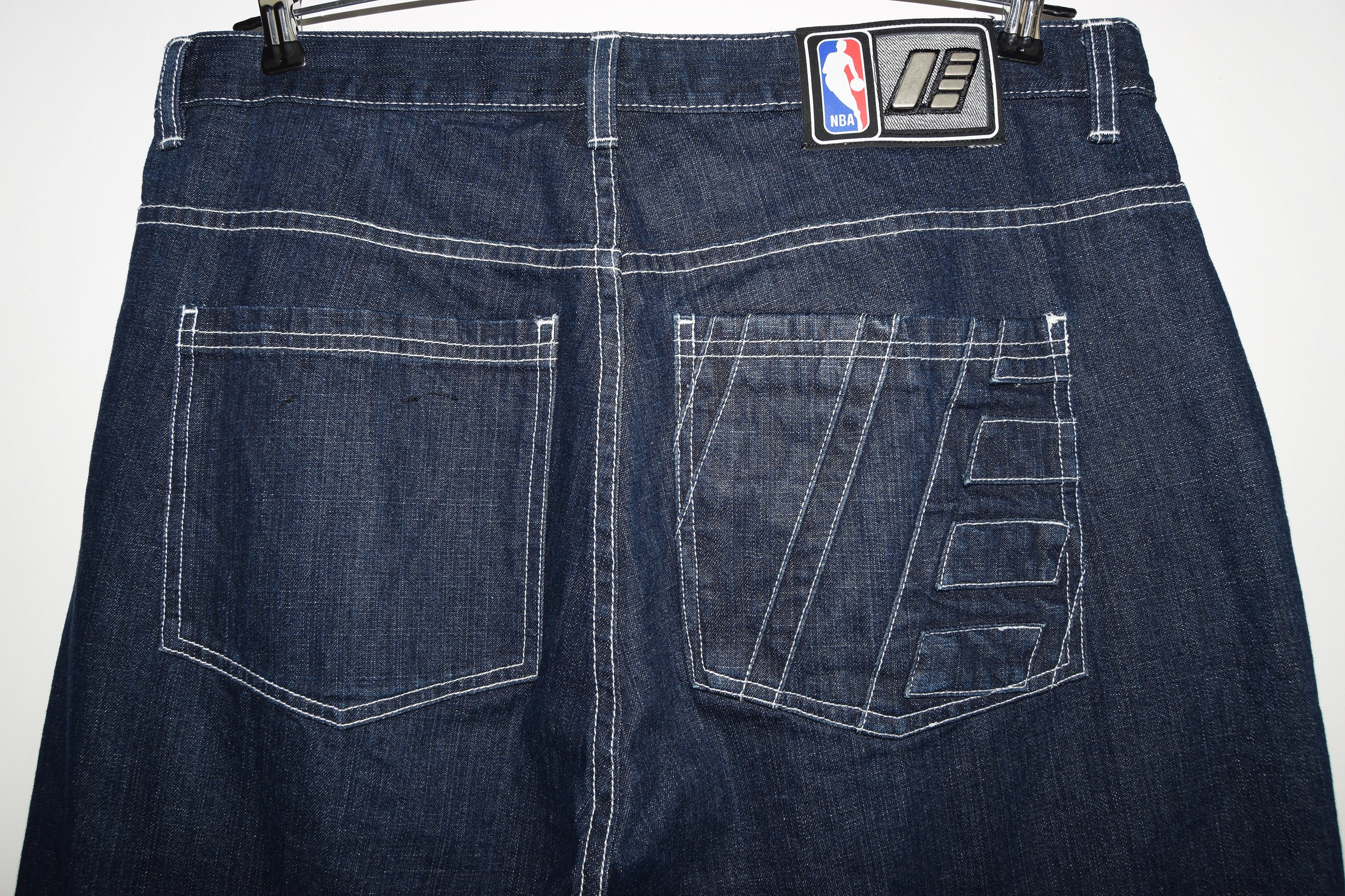 UNK Denim Jeans NBA Embroidered Basketball Pants, Vintage UNK Denim Jeans NBA Embroidered Basketball Pants, Vintage