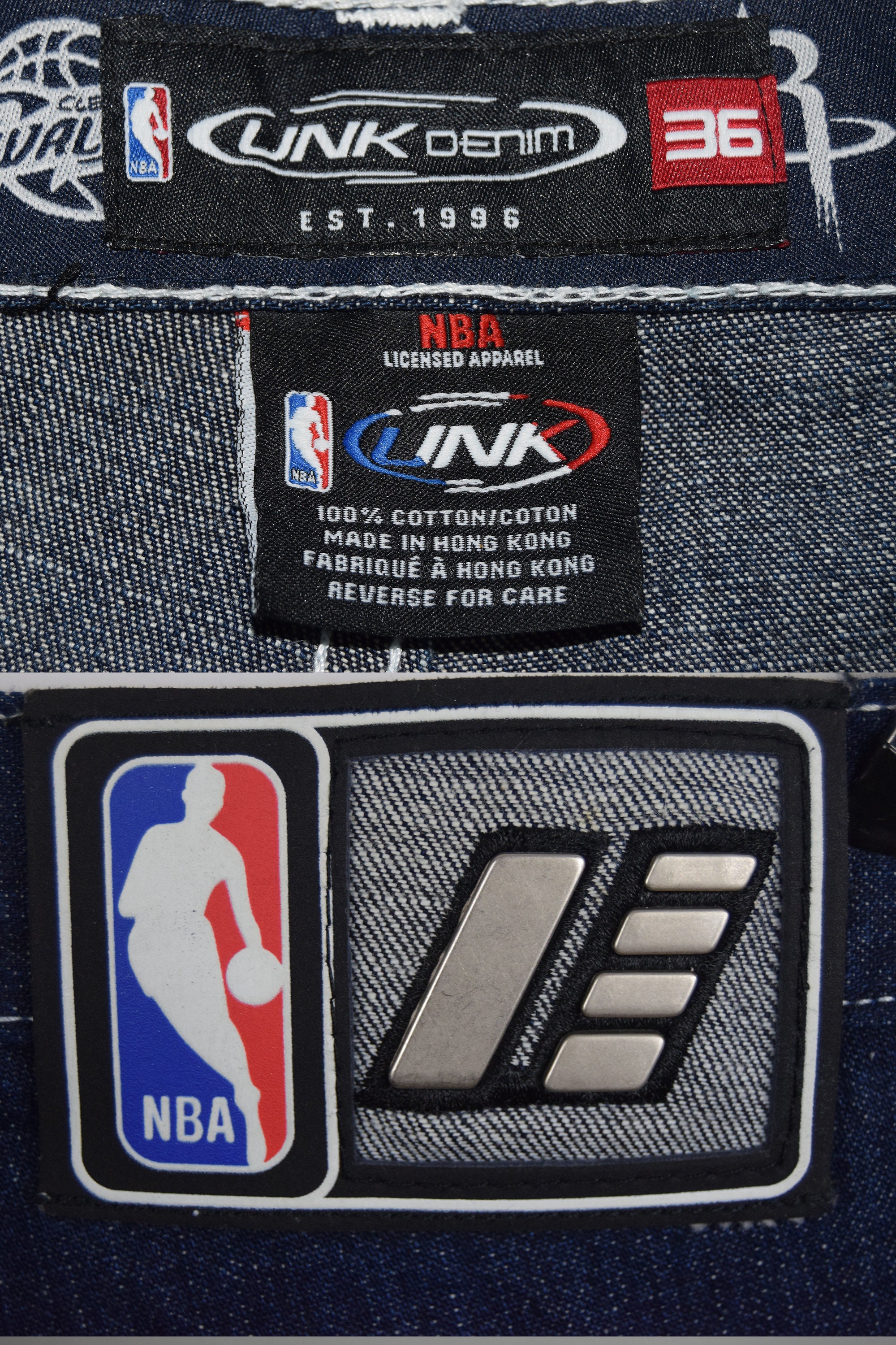 UNK Denim Jeans NBA Embroidered Basketball Pants, Vintage