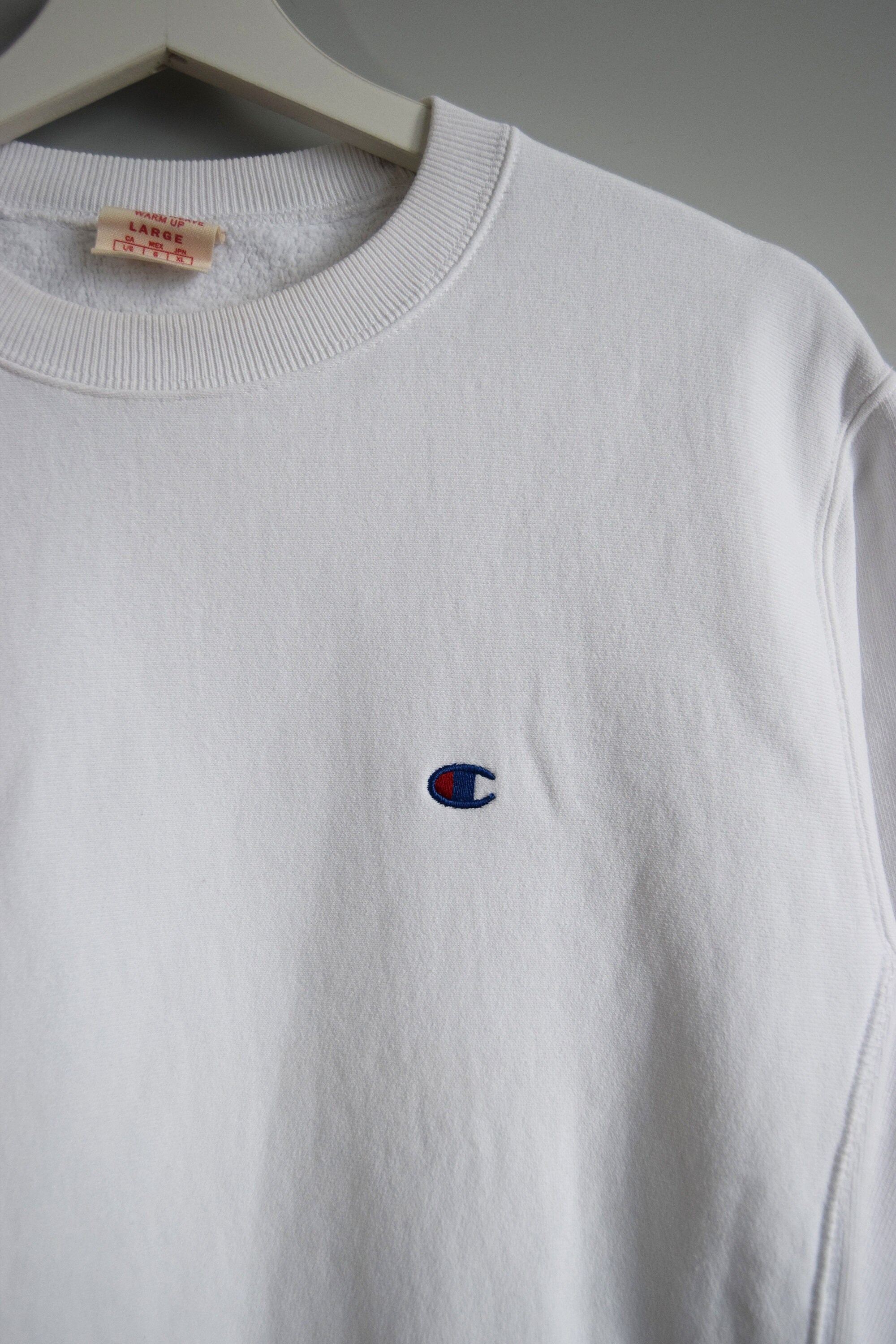 Vintage Champion Reverse Weave Crewneck Sweatshirt in White