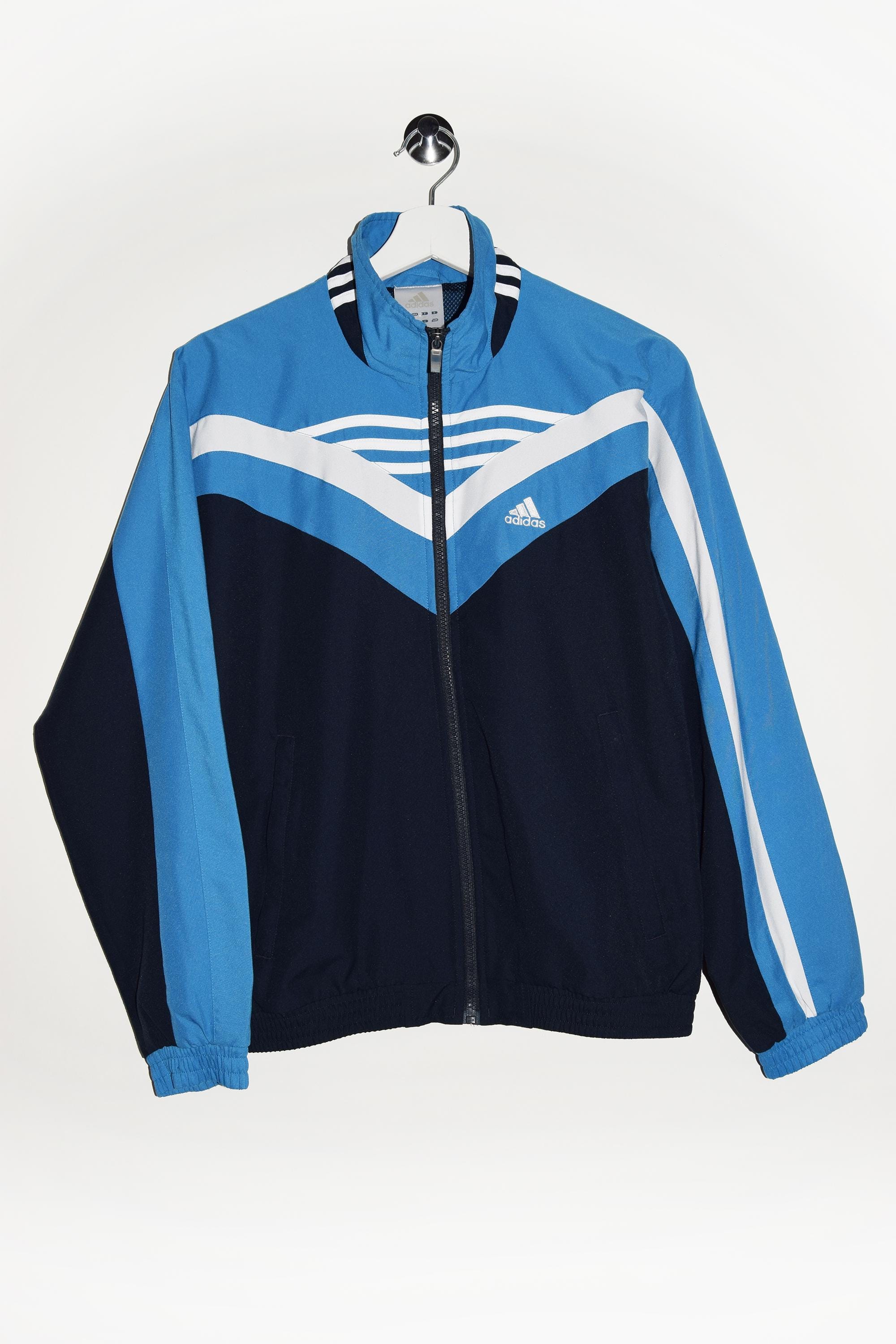 Vintage 00's Adidas Blue Track Jacket Sporty Retro Casual